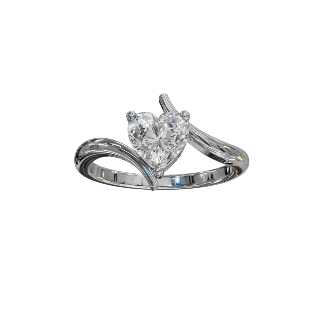 Heart-Shaped Diamond Tension-Style Ring Heart-Shaped Diamond Tension-Style Ring
