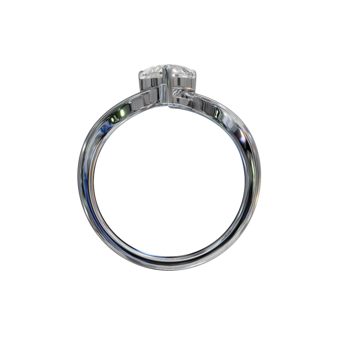 Heart-Shaped Diamond Tension-Style Ring Heart-Shaped Diamond Tension-Style Ring