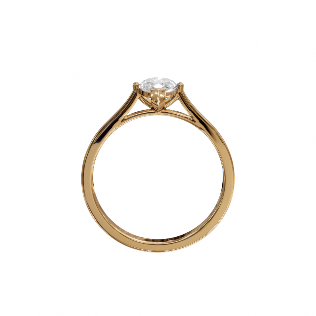 Marquise-Cut Diamond Solitaire Ring in Cathedral Setting Marquise-Cut Diamond Solitaire Ring in Cathedral Setting