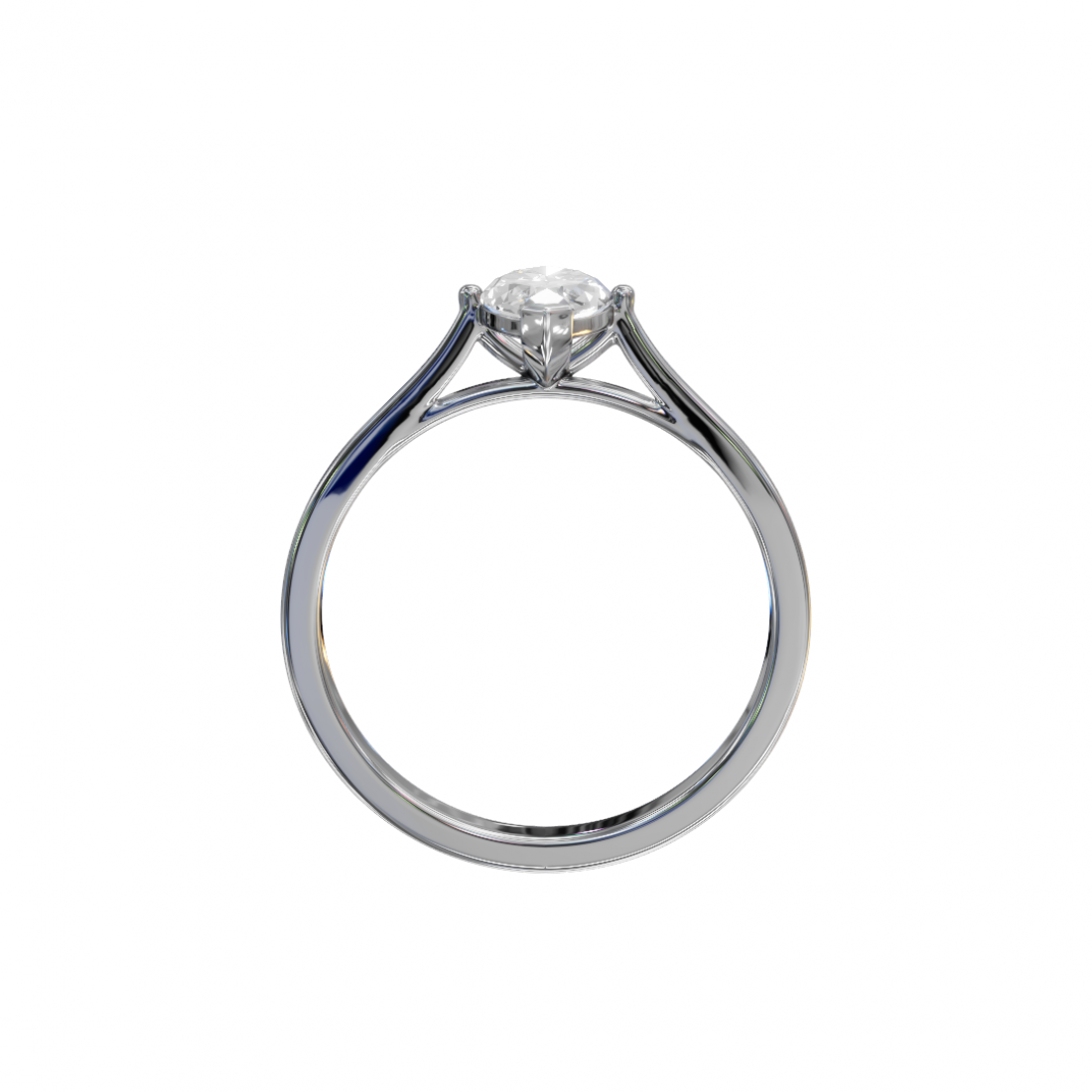 Marquise-Cut Diamond Solitaire Ring in Cathedral Setting Marquise-Cut Diamond Solitaire Ring in Cathedral Setting