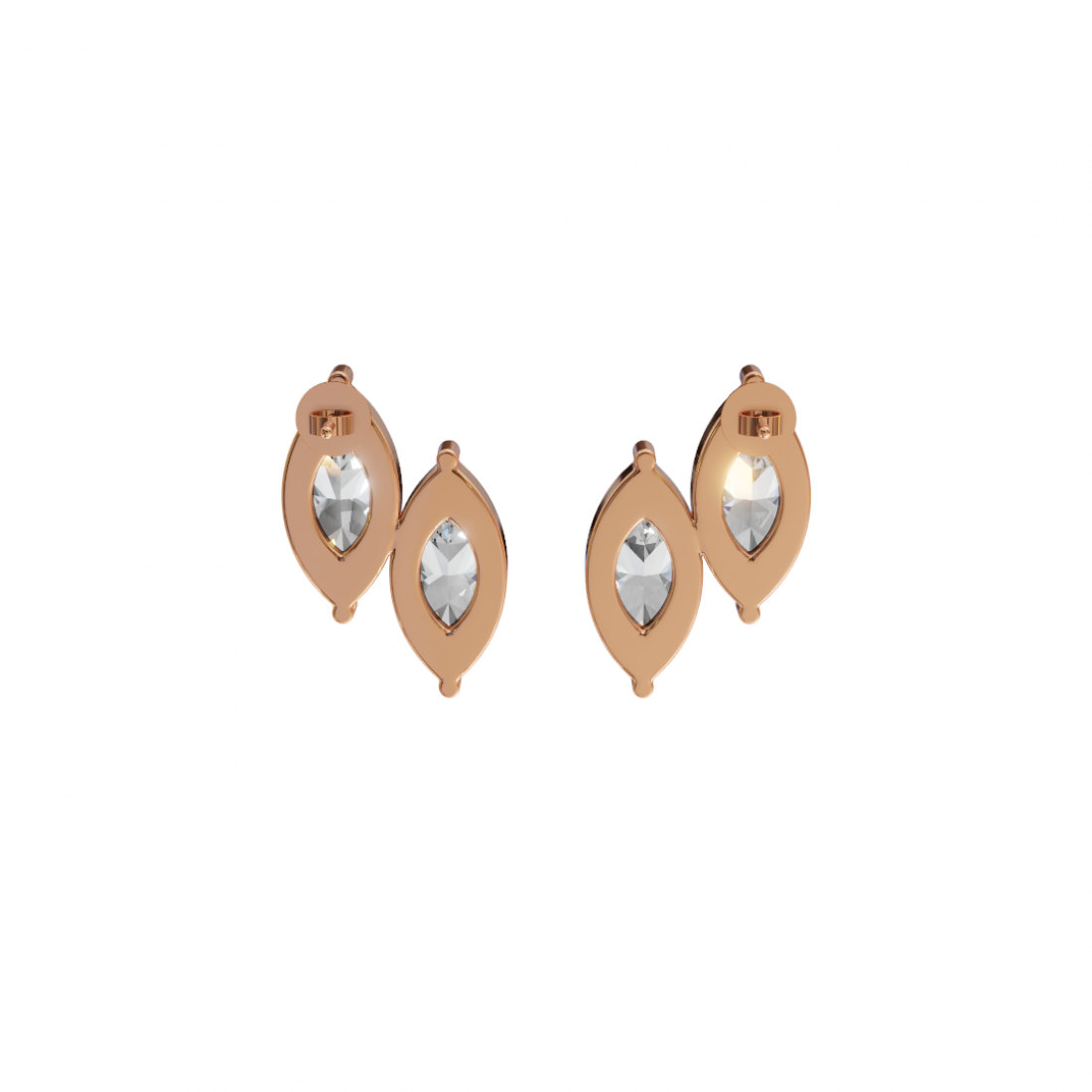 Double Marquise Diamond Stud Earrings Double Marquise Diamond Stud Earrings