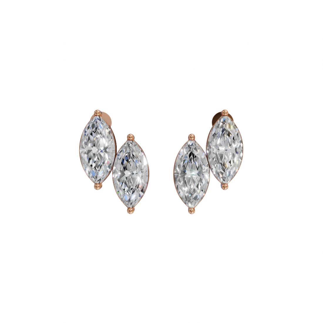 Double Marquise Diamond Stud Earrings Double Marquise Diamond Stud Earrings