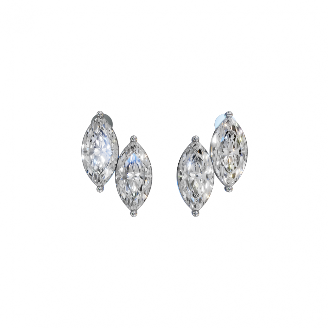 Double Marquise Diamond Stud Earrings Double Marquise Diamond Stud Earrings