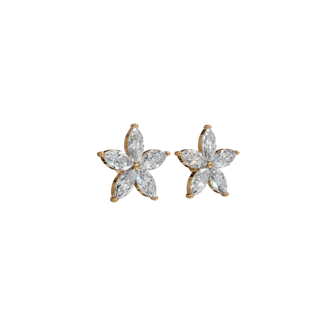 Floral Marquise Diamond Stud Earrings Floral Marquise Diamond Stud Earrings