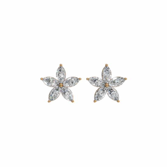 Floral Marquise Diamond Stud Earrings Floral Marquise Diamond Stud Earrings