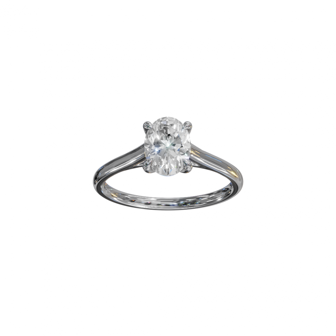 Classic Oval Shape Solitaire Diamond Ring Classic Oval Shape Solitaire Diamond Ring