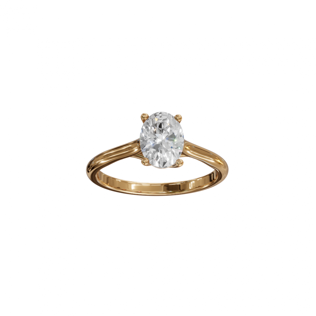 Oval-Cut Diamond Solitaire Ring Oval-Cut Diamond Solitaire Ring