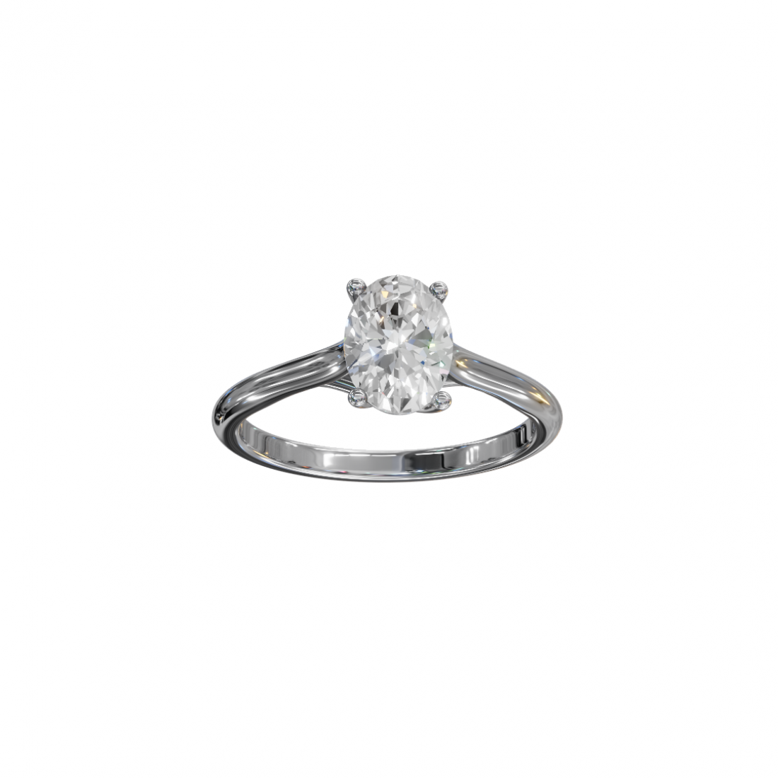 Oval-Cut Diamond Solitaire Ring Oval-Cut Diamond Solitaire Ring