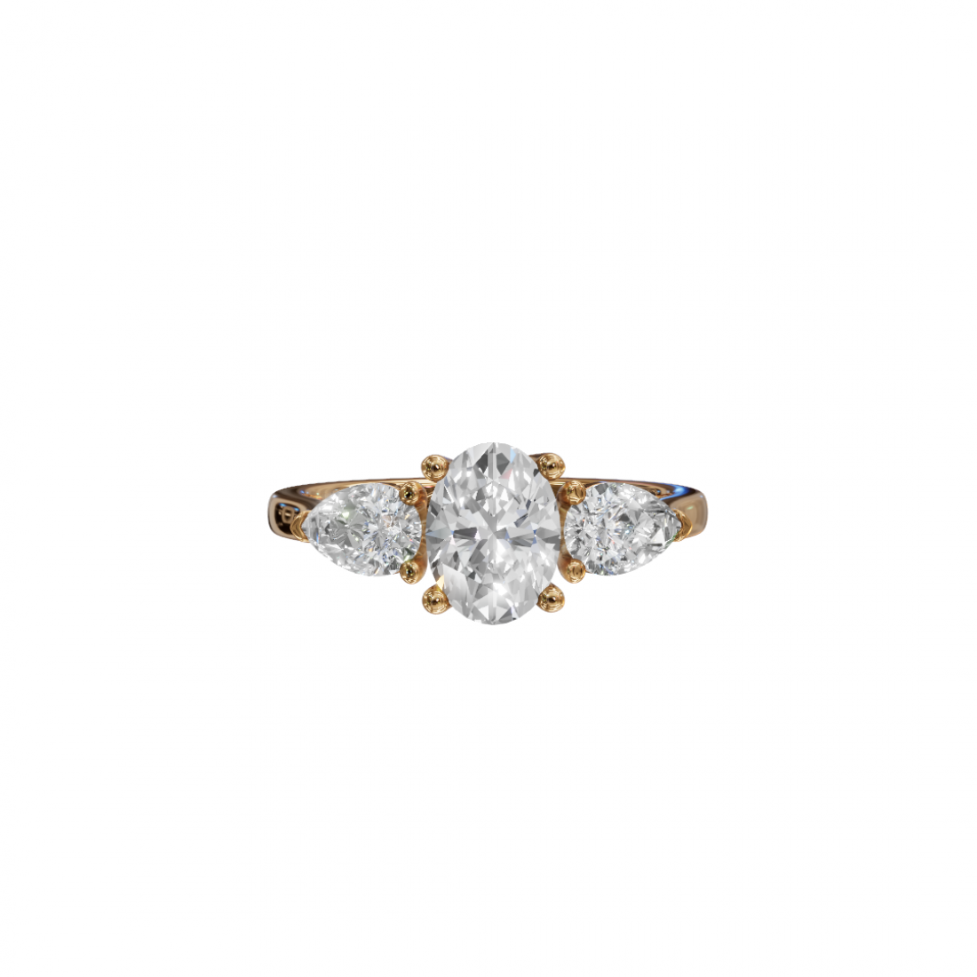 Trilogy Oval and Pear Cut Diamond Ring Trilogy Oval and Pear Cut Diamond Ring