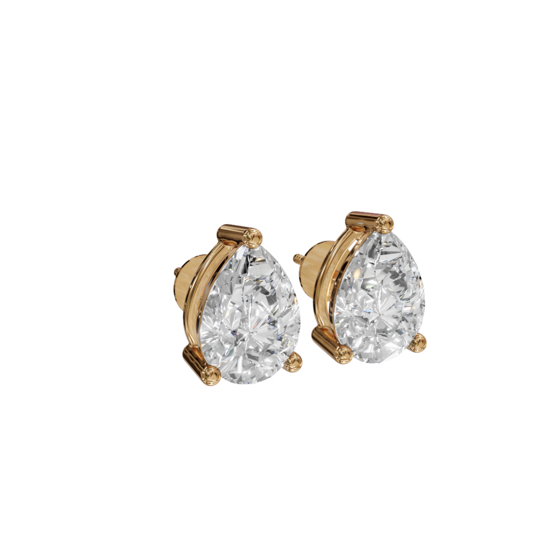 Pear-Shaped Diamond Stud Earrings Pear-Shaped Diamond Stud Earrings