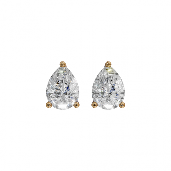 Pear-Shaped Diamond Stud Earrings