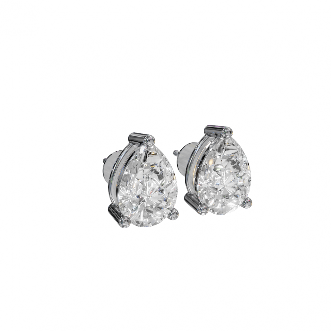 Pear-Shaped Diamond Stud Earrings Pear-Shaped Diamond Stud Earrings