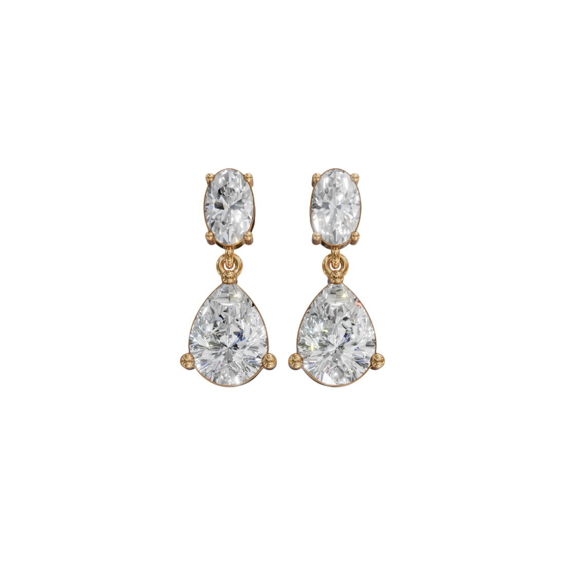Drop Oval & Pear Cut Diamond Earrings Drop Oval & Pear Cut Diamond Earrings