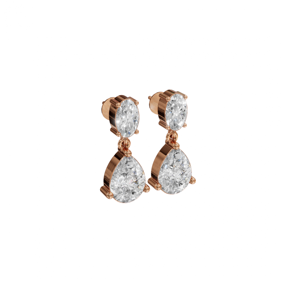 Drop Oval & Pear Cut Diamond Earrings Drop Oval & Pear Cut Diamond Earrings