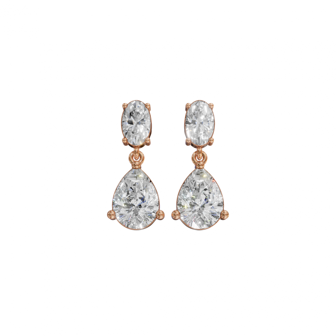 Drop Oval & Pear Cut Diamond Earrings Drop Oval & Pear Cut Diamond Earrings