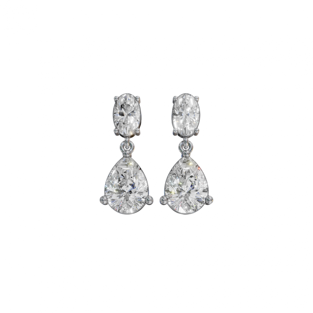 Drop Oval & Pear Cut Diamond Earrings Drop Oval & Pear Cut Diamond Earrings