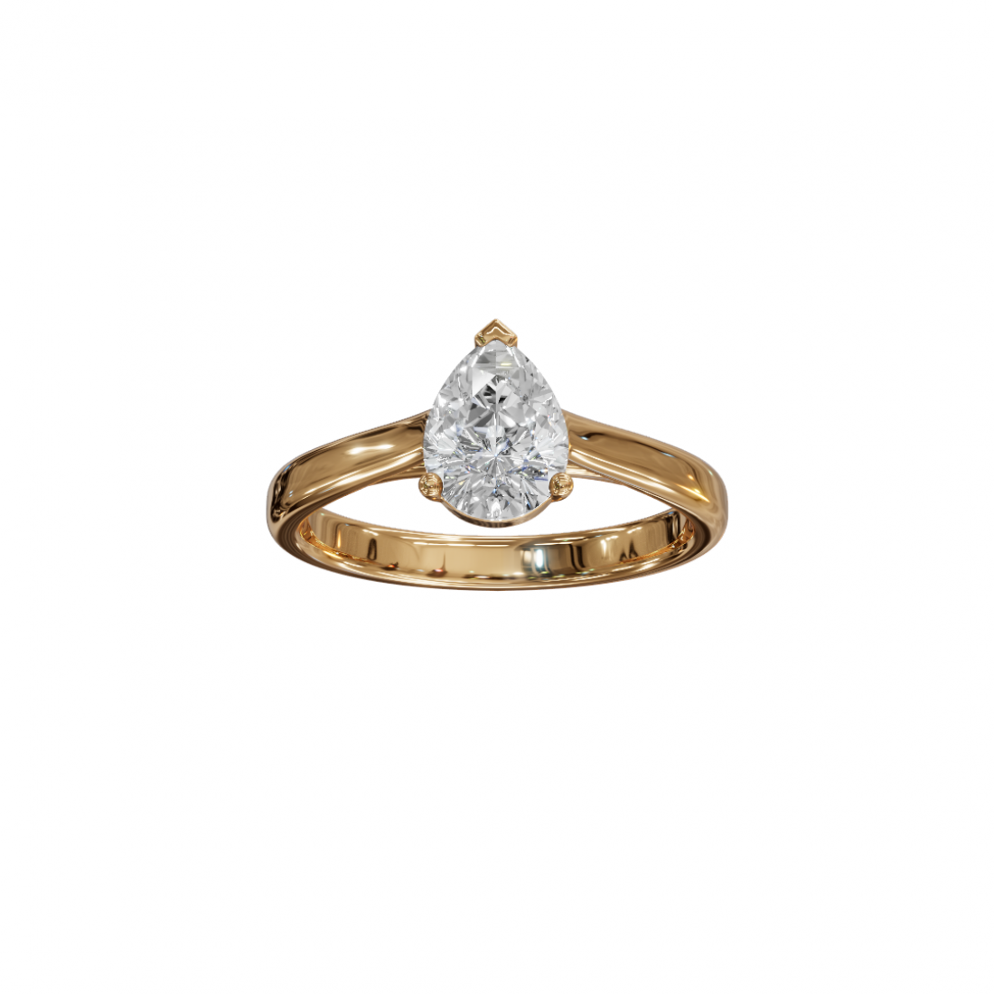 Pear Cut Diamond Ring with Cathedral Setting Pear Cut Diamond Ring with Cathedral Setting