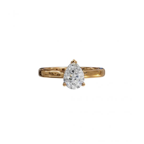 Pear Cut Diamond Ring with Cathedral Setting