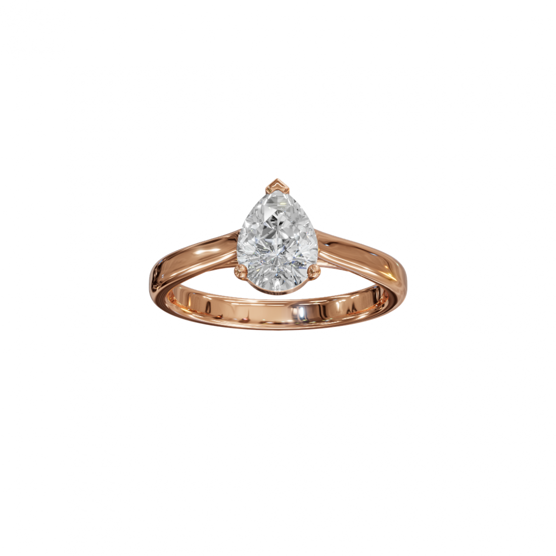 Pear Cut Diamond Ring with Cathedral Setting Pear Cut Diamond Ring with Cathedral Setting