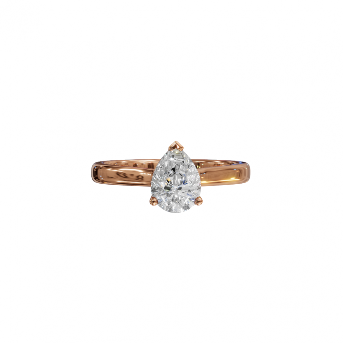 Pear Cut Diamond Ring with Cathedral Setting Pear Cut Diamond Ring with Cathedral Setting