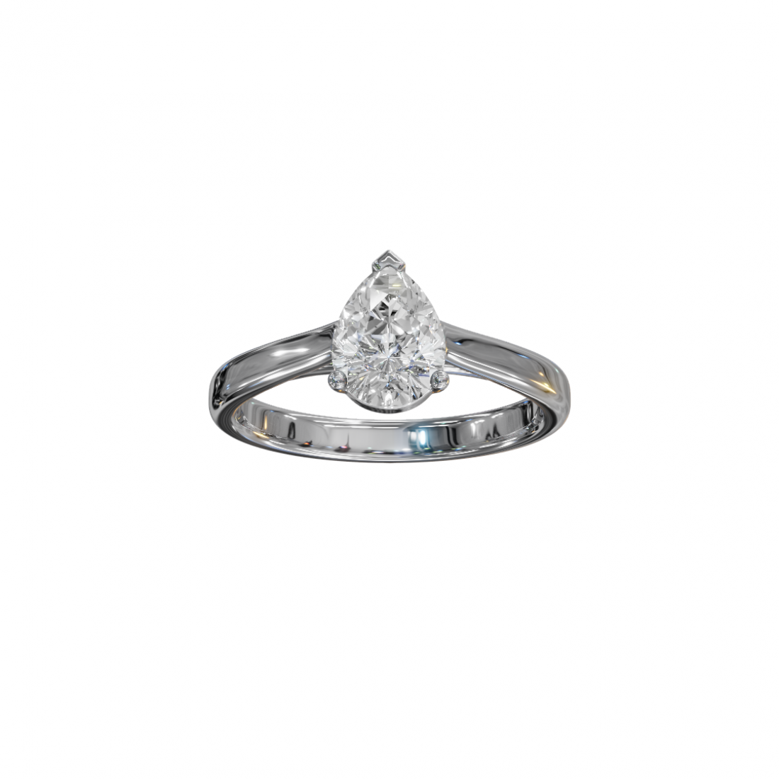 Pear Cut Diamond Ring with Cathedral Setting Pear Cut Diamond Ring with Cathedral Setting