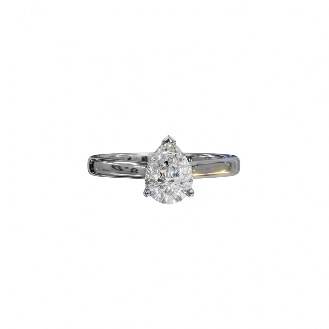 Pear Cut Diamond Ring with Cathedral Setting Pear Cut Diamond Ring with Cathedral Setting