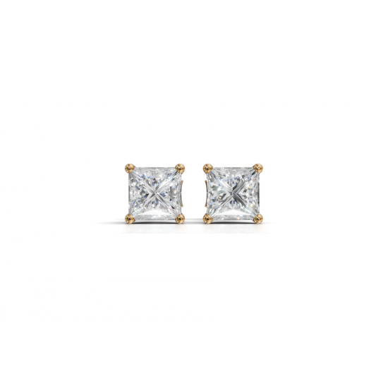 Princess-Cut Diamond Stud Earrings