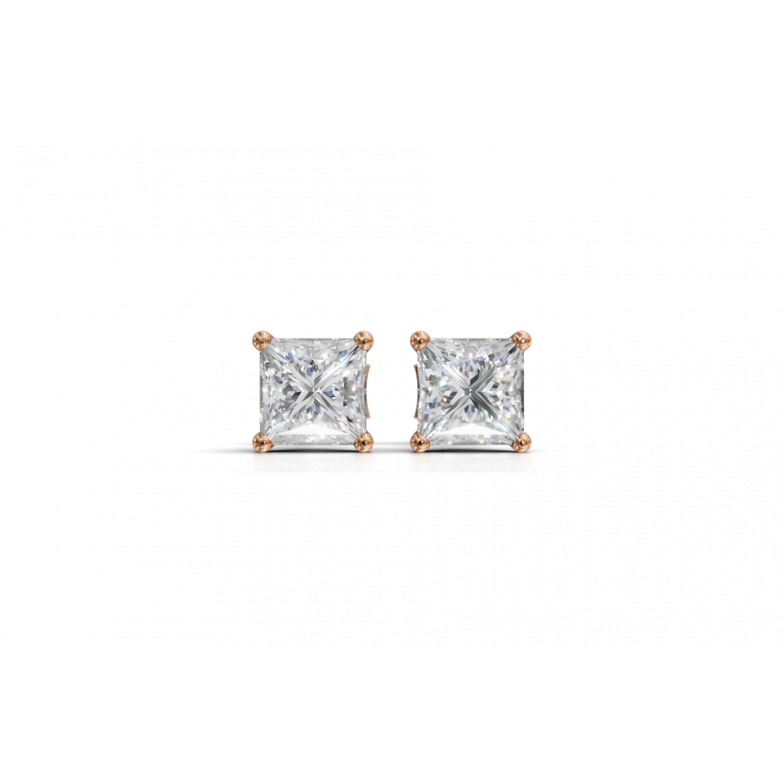 Princess-Cut Diamond Stud Earrings Princess-Cut Diamond Stud Earrings