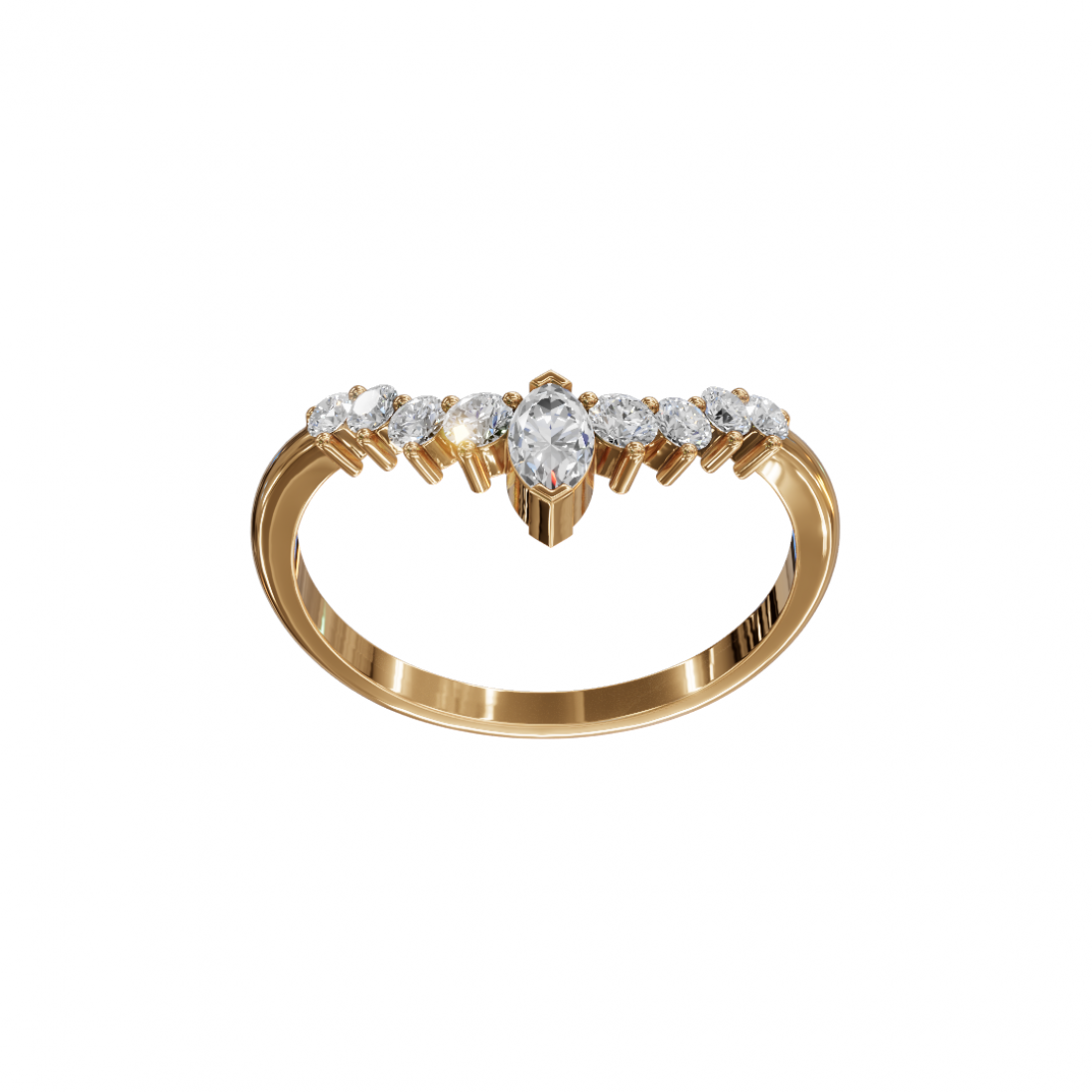 V Shape Marquise Cut Diamond Band V Shape Marquise Cut Diamond Band