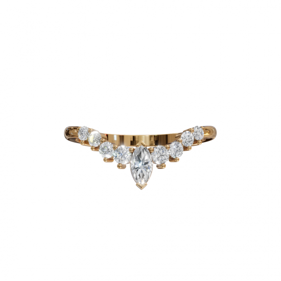 V Shape Marquise Cut Diamond Band 