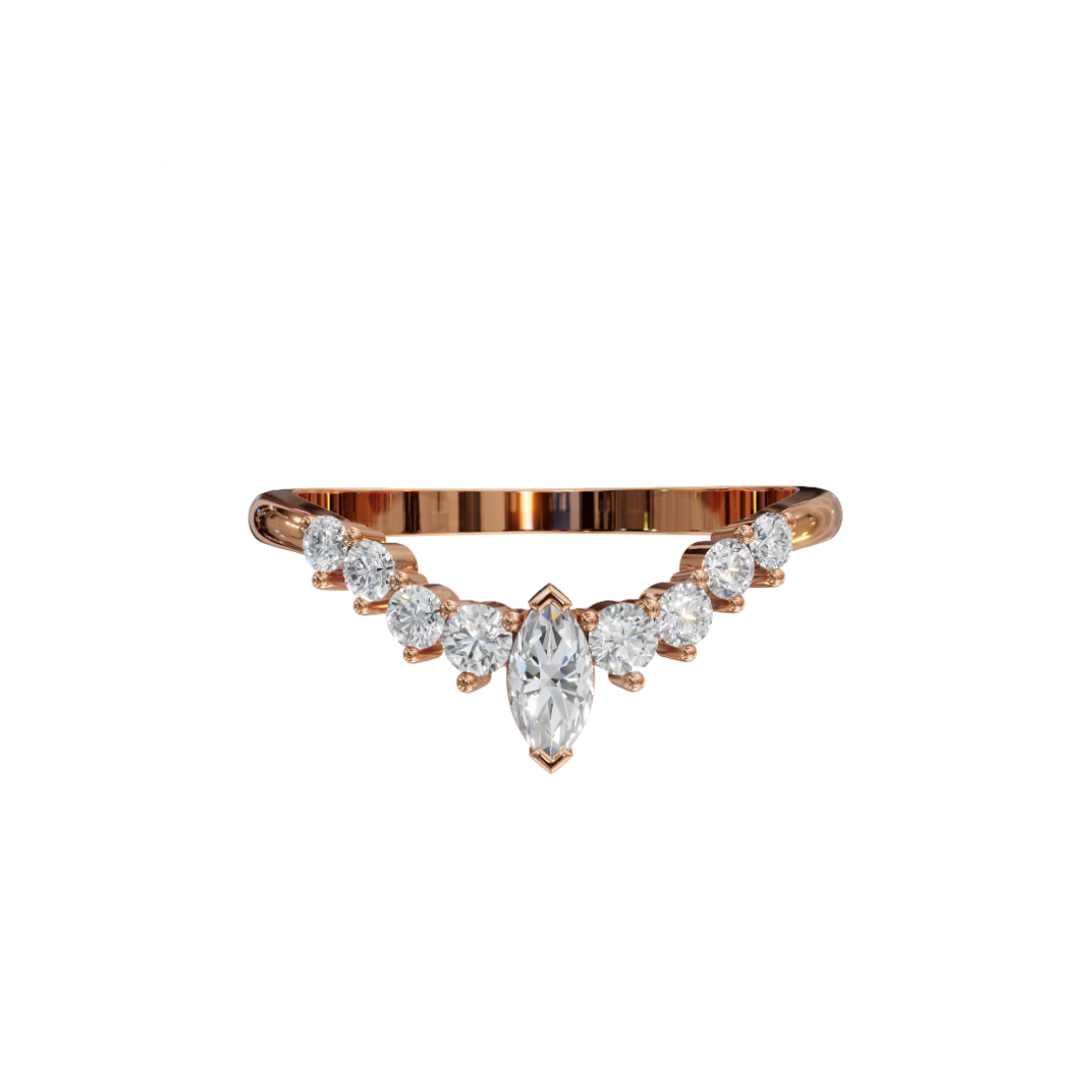 V Shape Marquise Cut Diamond Band V Shape Marquise Cut Diamond Band