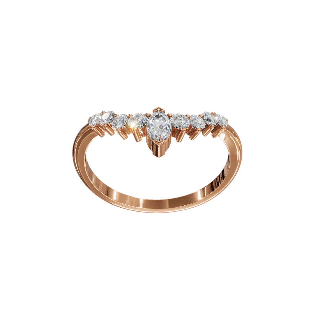 V Shape Marquise Cut Diamond Band V Shape Marquise Cut Diamond Band