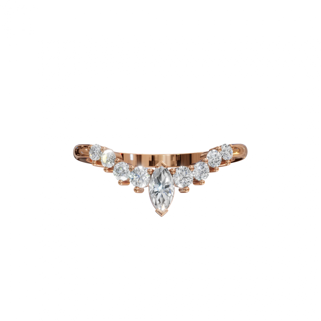 V Shape Marquise Cut Diamond Band V Shape Marquise Cut Diamond Band