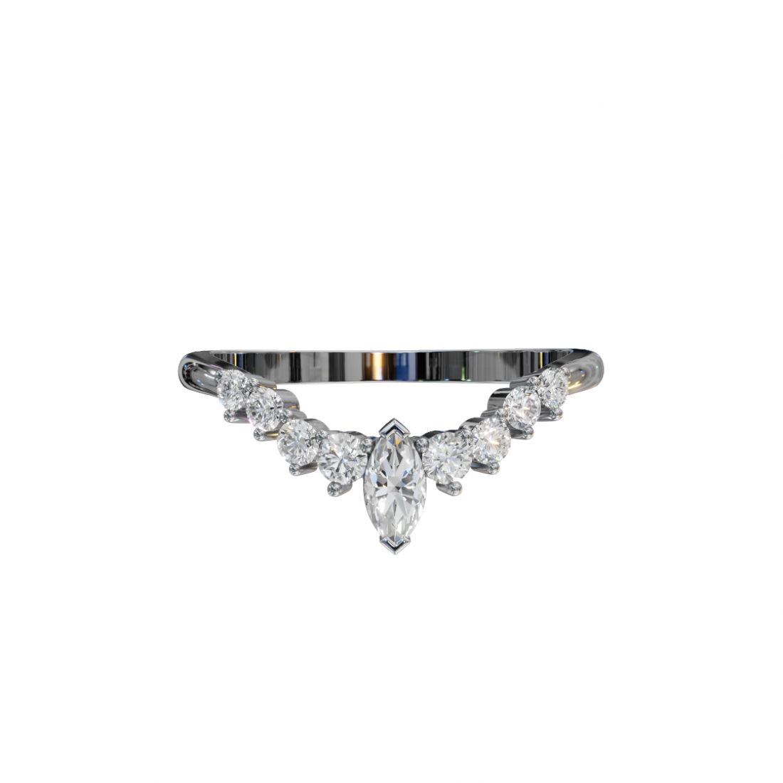 V Shape Marquise Cut Diamond Band V Shape Marquise Cut Diamond Band