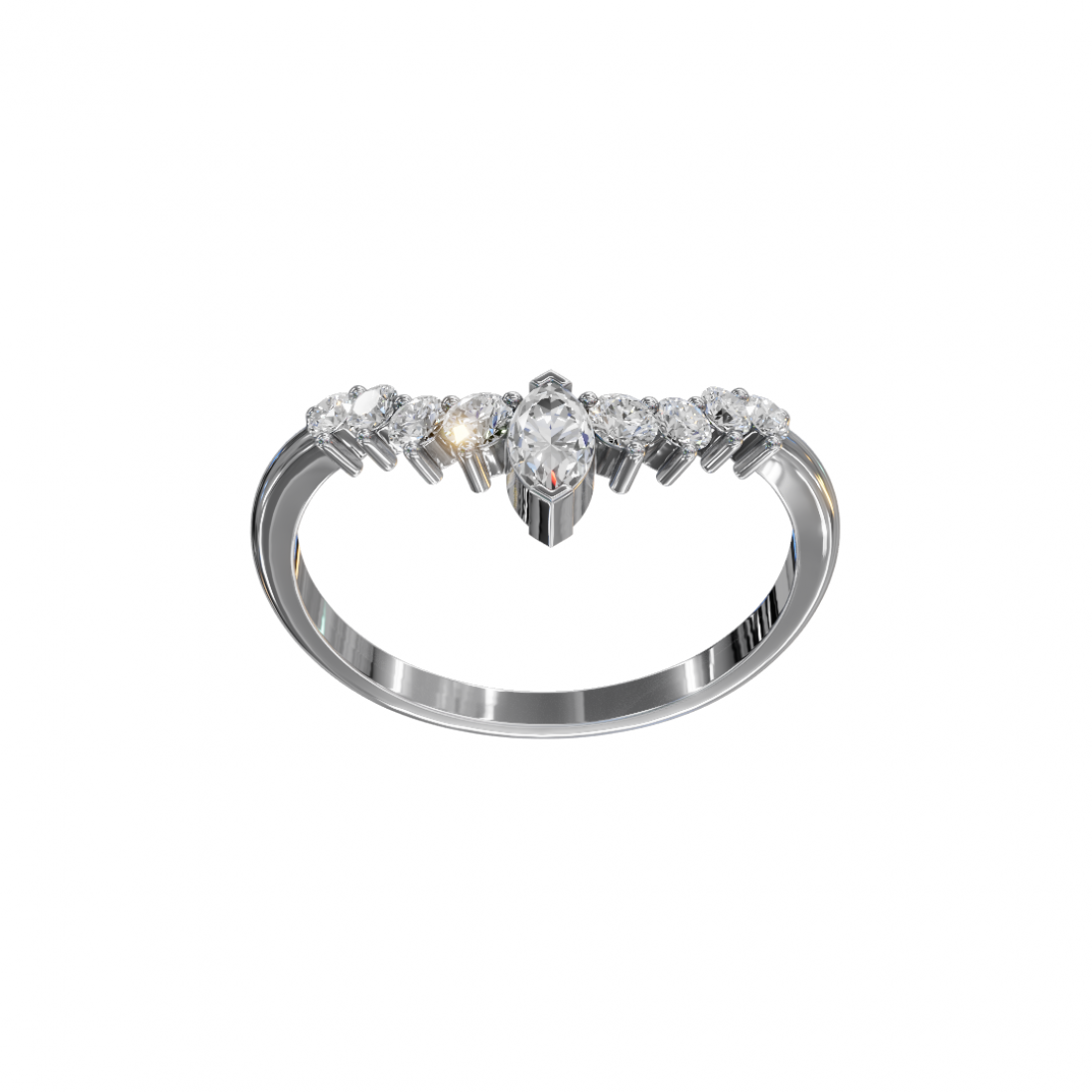 V Shape Marquise Cut Diamond Band V Shape Marquise Cut Diamond Band