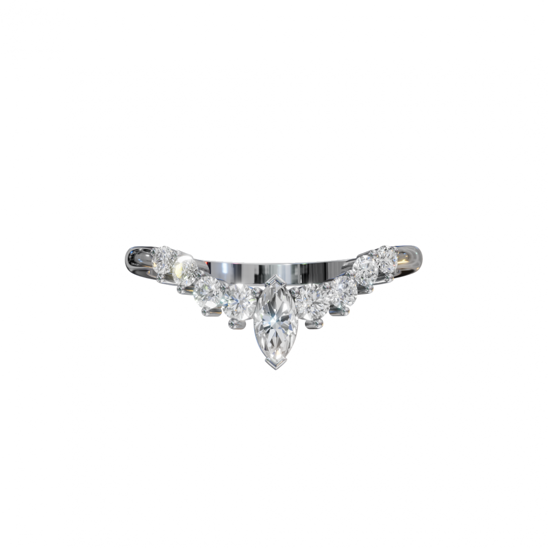 V Shape Marquise Cut Diamond Band V Shape Marquise Cut Diamond Band