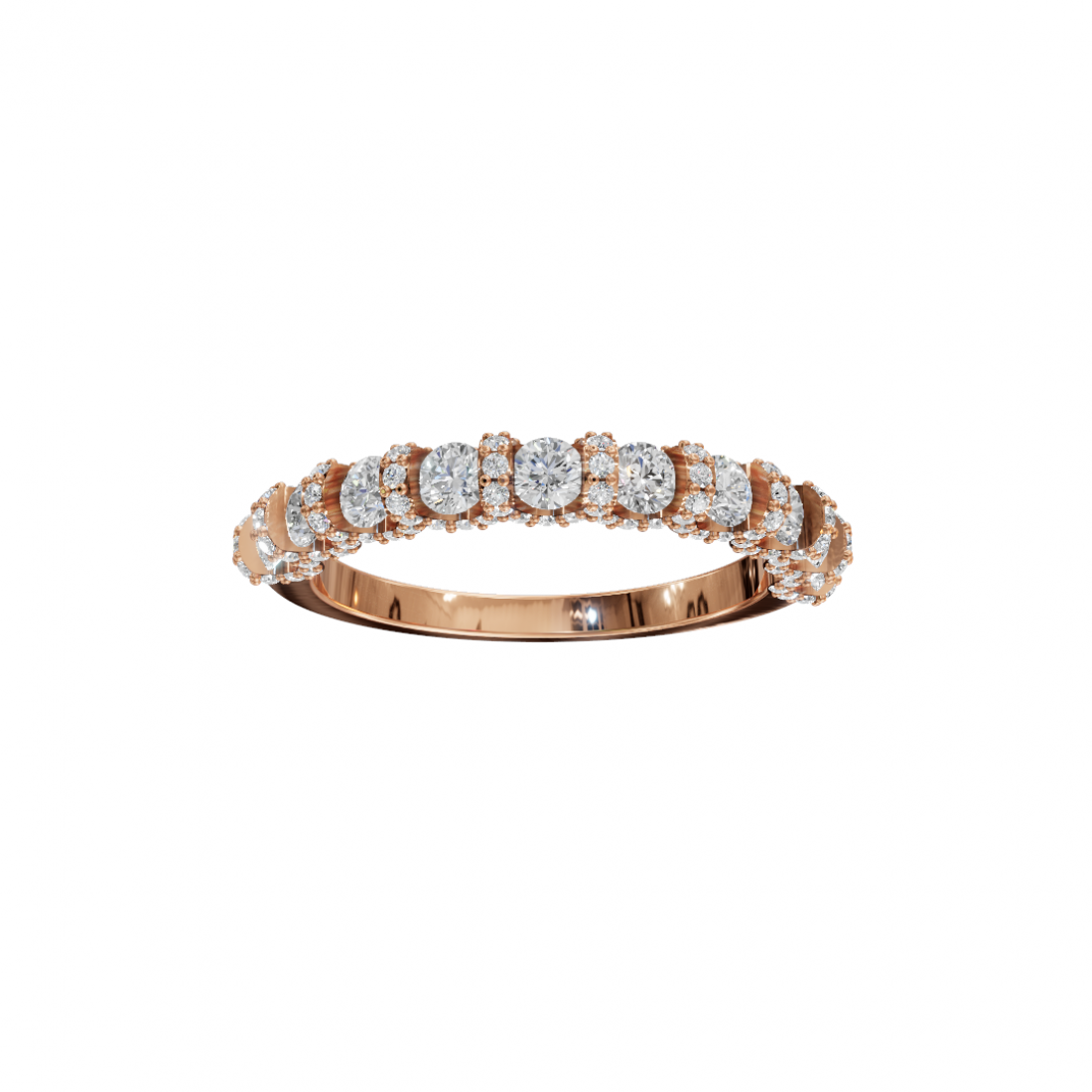 Round Diamond Halo Eternity Band Round Diamond Halo Eternity Band