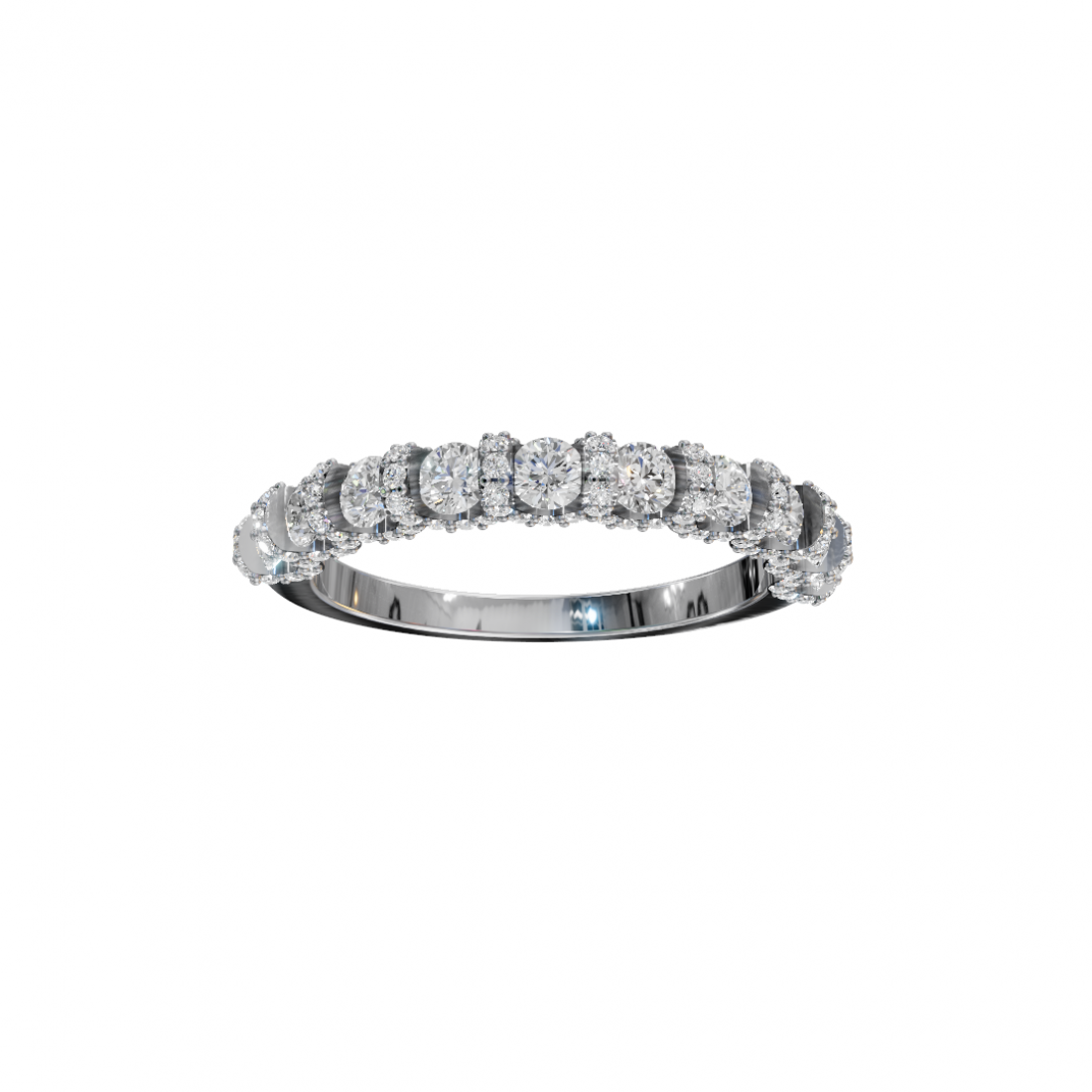 Round Diamond Halo Eternity Band Round Diamond Halo Eternity Band