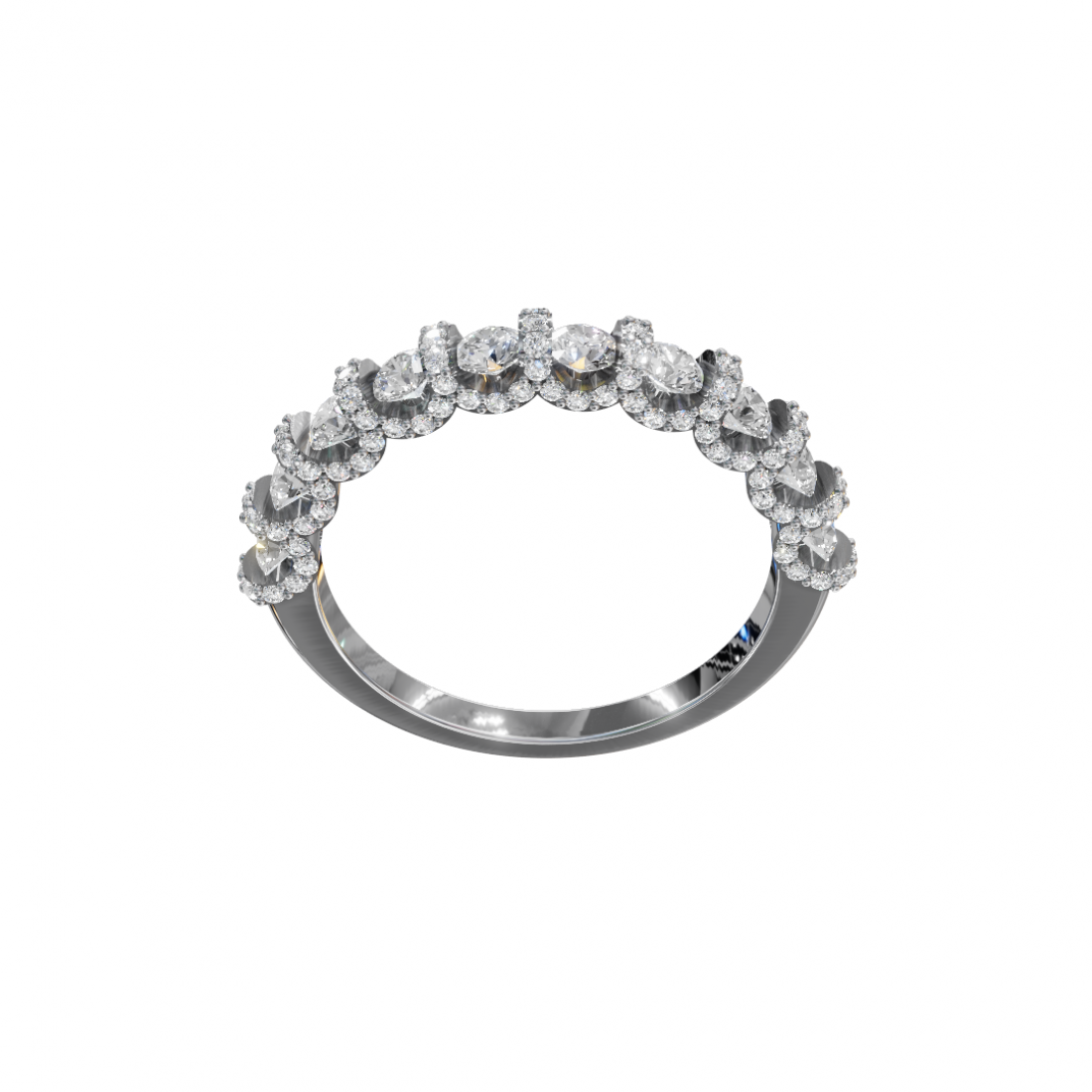 Round Diamond Halo Eternity Band Round Diamond Halo Eternity Band