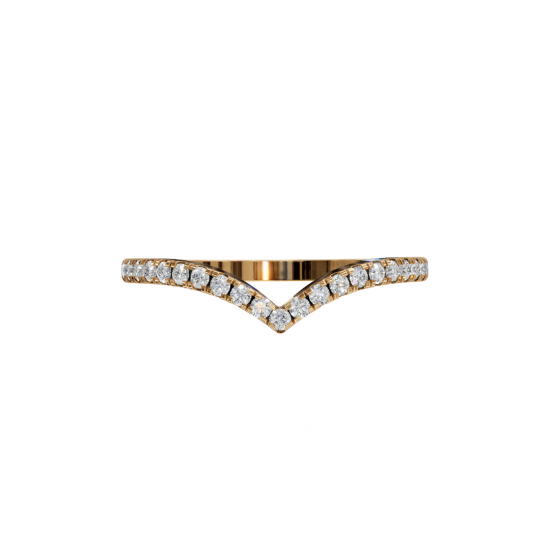 V Shape Round Cut Diamond Ring