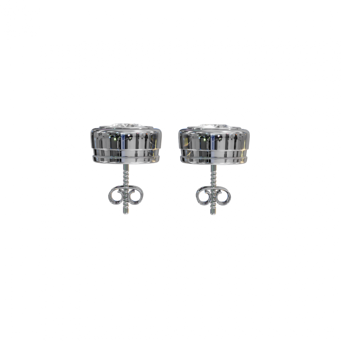 Bezel-Set Round Cut Diamond Studs Bezel-Set Round Cut Diamond Studs